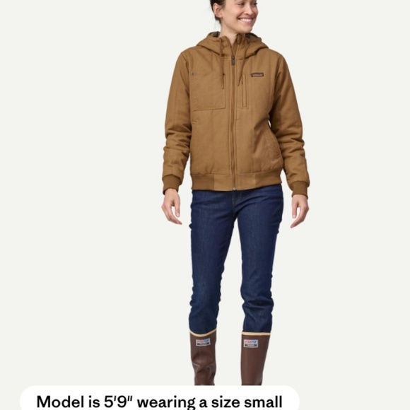 Patagonia Women's All Seasons Bomber Hoody Work Jacket Small S Coriander Brown - Picture 7 of 10